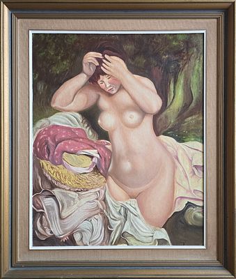 AFTER PIERRE AUGUSTE RENOIR - Technique: OIL ON CANVAS BOARD Size: 68x55