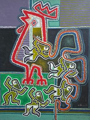 PINCHAS SHAAR - Technique: OIL ON CANVAS Size: 86X66 Date: 1993