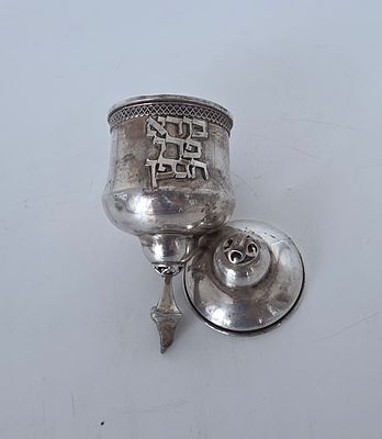 כוס קידוש מכסף 925 חתום , גובה 12, משקל 108 גרם , מנותק מהבסיס, ניתן להלחים