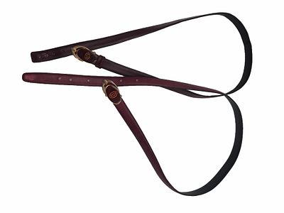 זוג חגורות עור וינטג' תורצת CARTIER PARIS, אורך במצב פתוח כ98, מעט סימני שימוש 