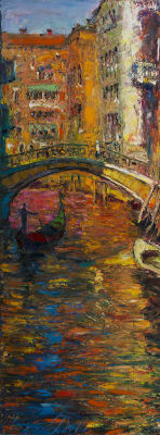 Чеботару Андрей. "Мостик в Венеции" 2012 г.	157,5x59	 холст, масло. Полотно художника - 