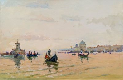 Андреев Василий. Заслуженный художник Европы, 
"Гондолы", холст, масло. Заслуженный художник 