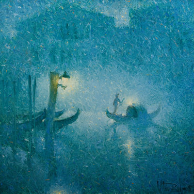 Пивень Владимир. "Утреннее
мерцание", 	2008 г., 	80x80 см., холст, масло. Художник родился в 