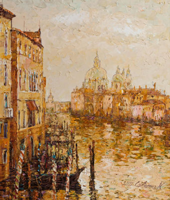 Савченко Константин.
"Магическая Венеция", 	2009 г. 	70x60см., 	холст, масло. Художник родился 9 