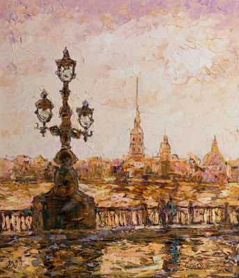 Савченко Константин.
"Петербургский фонарь", 	2009 г. 	70x60см., 	холст, масло. Художник родился 