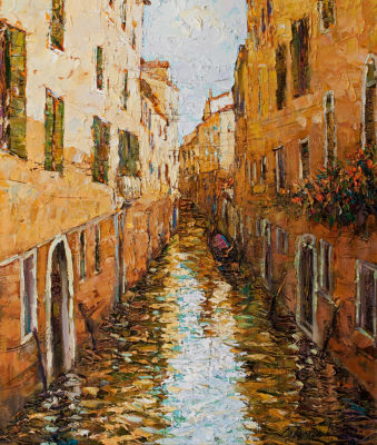 Савченко Константин.
"Улица в Венеции", 	2009 г. 	70x60см., 	холст, масло. Художник родился 9 