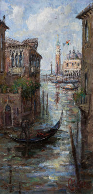 Смирнов Марк.
"Венеция", 	2011 г., 	78x33см., 	холст, масло. Художник родился в 1985 году. В 