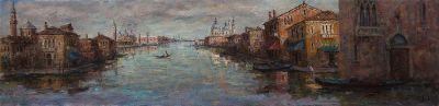 Смирнов Марк.
"Канал Grande", 	2011 г., 	25x98см., 	холст, масло. Художник родился в 1985 