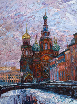 Совков Сергей. 
"Храм Спаса на Крови", 	2008г., 	80x60см., 	холст, масло. В 1997 году художник 