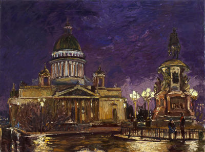 Совков Сергей. 
"Исаакиевский собор", 	2009г., 	75x100см., 	холст, масло. В 1997 году художник 