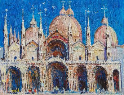 Чеботару Андрей, 
"Венеция (вечер)", 	2014г., 	70x90см., 	холст, масло. Лауреат Золотой медали 