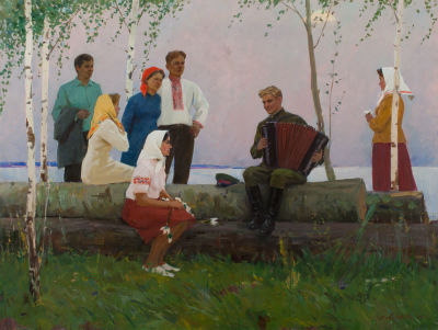 Лысенко Сергей.
"Песня" , 	1968 г., 	холст, масло. Художник родился 15 сентября 1921 года в 