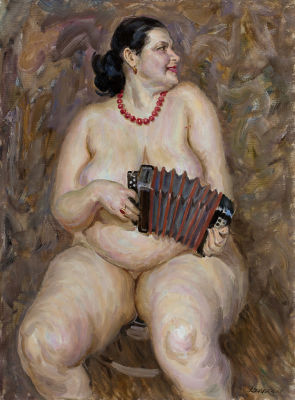 Ляпкало Виктор, 
"Музыкальная дама", 	2011г., 	100x75см., 	холст, масло. Лауреат Золотой 