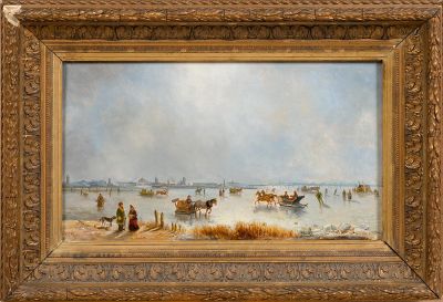 Roos, S.F. "Ijspret voor St Petersburg", Роос, С.Ф. "Зима в Санкт-Петербурге", 19 век 