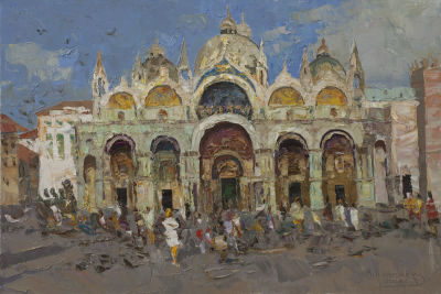 Каменев Алексей. "Венеция. Собор Сан-Марко" 	2009 г. 	35x50 см., холст, масло
Художник родился 