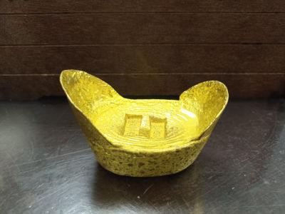 Китайский денежный слиток (золотой ингот). С клеймом. Использовался как денежное средство. 