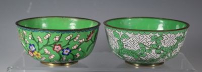 Две чаши для риса с перегородчатой эмалью (Cloisonnе). Китай, начало XX века. Цена за пару