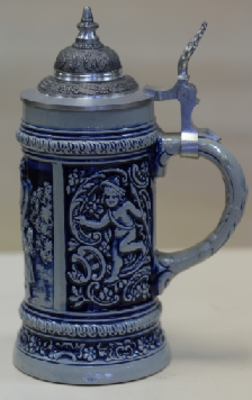 Античная Западно-германская керамическая пивная кружка 1852г. 
&laquo; Made by Gerz&raquo; с клеймом внизу 