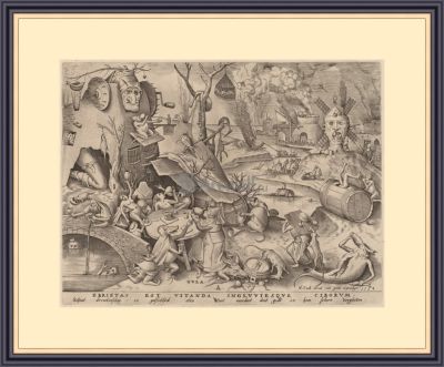 Питер Брейгель Старший, &laquo;Обжорство&raquo;, 1557 г., 32х26 см, оформлена в раму под стеклом. 