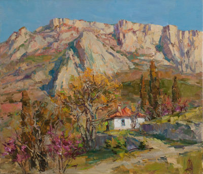 Поздеев Сергей, Заслуженный художник АР Крым. Весеннее утро у Ай-Петри. 2009 г. Холст, масло. 