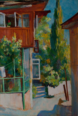 Полякова Людмила. Заслуженный художник АР Крым. Гурзуф. 2004 г. Холст, масло. 50х35 см
. Родилась 