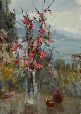 Потапенко Алексей, Лауреат Золотой Медали и Грантов МФКД. Японская айва. Крым. 2010 г. Холст 