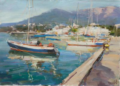 Шабадей Александр, Лауреат Золотой Медали МФКД. Яхты. 2013 г. Холст, масло. 50x70 см. Родился в 