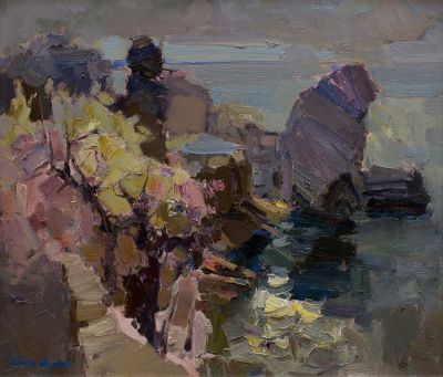 Шумов Павел. Лауреат Золотой Медали МФКД. Весеннее утро в Гурзуфе. 2009 г. Холст, масло. 60x70 см. 