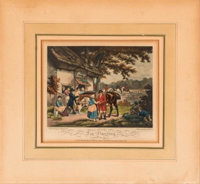 Morland, George(1763-1804); engraved by Bell E. "Four Engravings. Fox Hunting". Морланд 