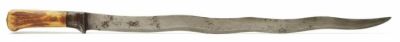 Индо-персидский кинжал с длинным лезвием и костяной рукояткой, ок. начало 19 века. В идеальном 