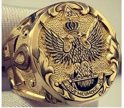 Мужское кольцо-перстень с двуглавым орлом и короной. Размеры: 18 и 19 (на выбор). Диаметр 15 мм.