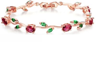 Браслет с цветным кубическим цирконием.
Выглядит как рубин и колумбийский изумруд.