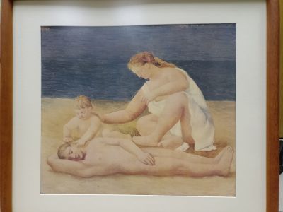 Pablo Picasso. "Famille Au Bord De La Mer". Пабло Пикассо, "Семья на берегу моря", литография 