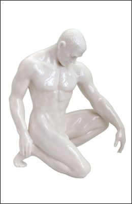 Фигура &laquo;Обнаженный мужчина 006&raquo; из тонкого глянцевого фарфора, цвет белый. Размеры: высота 17 