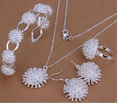 Набор &laquo;Фейерверк&raquo; из 5 предметов (серьги, браслет, подвеска и кольцо) из 925 стерлингового 