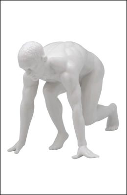 Фигура &laquo;Обнаженный мужчина 013&raquo; из тонкого глянцевого фарфора, цвет белый. Размеры: высота 12 