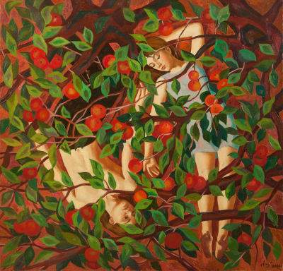 [Большой формат] Хохрякова Анастасия, Отдых, 2008, 120х120, х.м. Лауреат Золотого Знака и 