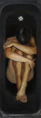 [Большой формат] Менжилий Ольга, Не могу всплыть, 2007, 145х50, х.м. Окончила Ростовское 