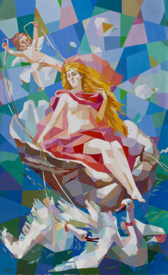 [Большой формат] Шоабдурахимов Н. Леда и лебеди. Посвящается памяти К.Е. Маковского, 2013г. 