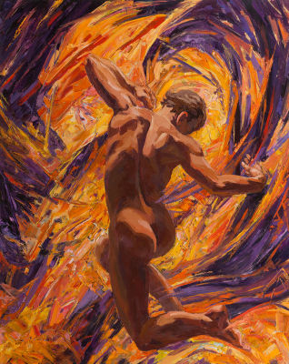 [Большой формат] Совков Сергей, Анархический прыжок (правая часть триптиха), 2010, 100х80, х.м. 