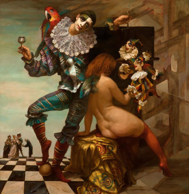 [Большой формат] Папирна Наталья, Два мира, 2009, 90х90, х.м. Заслуженный художник Украины 