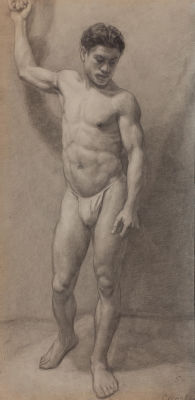 Сосновская Аврора (1929-2010), Академический учебный рисунок №5, 1960-е, 70х35, бум.карандаш. Око 