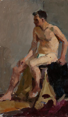 Сосновская Аврора (1929-2010), Натурщик, 1960-е, 48х28, к.м. Окончила Свердловское 