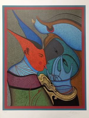 Михаил Шемякин. Поцелуй. Подписная цветная литография. Лимитированный тираж. 150-ый экземпляр 