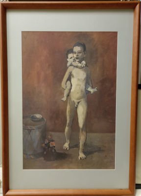 Pablo Picasso. "The Two Brothers". Пабло Пикассо, "Два брата", литография, размер изображения 