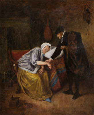 Копия музейного уровня. Steen, Jan, The Doctor and His Patient. Стен, Ян, Доктор и пациентка. 