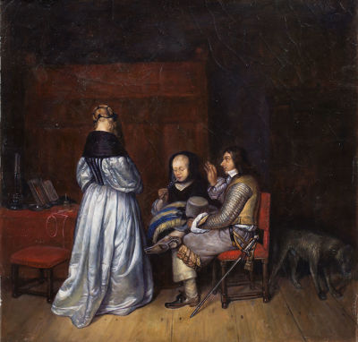 Копия музейного уровня. Terborch, Gerard, Paternal Admonition (Gallant Conversation). Терборх 