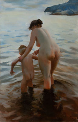 Васильев В. Утреннее купание (копия карт.
А.Цорна), 2011г., 60х40см., холст, масло. Картина 