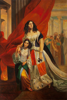 [Большой формат] Брюллов Карл. "Портрет графини Юлии Павловны Самойловой, удаляющейся с бала с 