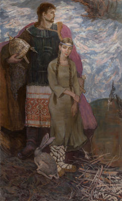 [Большой формат] Блинова Юлия. Петр и Феврония, 2012г., 180х110см, холст, масло. Член Союза 